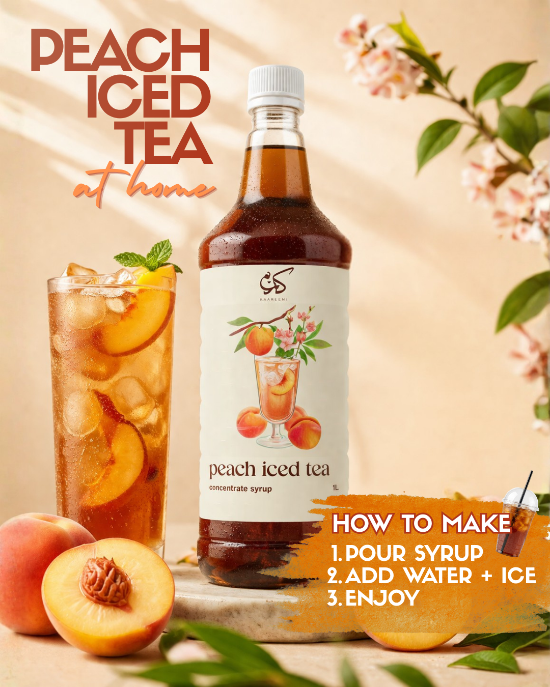 Kaareemi Peach Iced Tea Concentrate