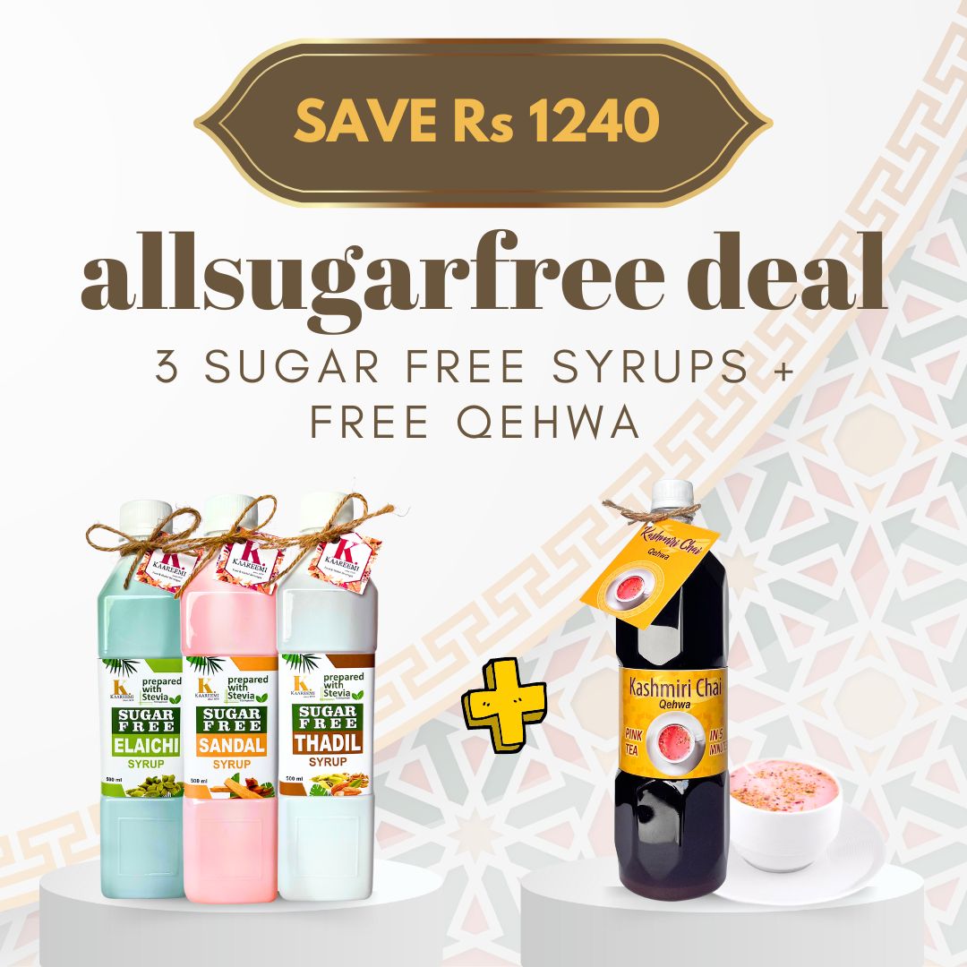 Pre Ramzan (Deal 1)  3 Sugar Free Syrups + Free Qehwa