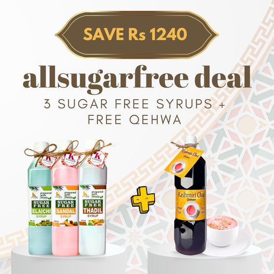 Pre Ramzan (Deal 1)  3 Sugar Free Syrups + Free Qehwa